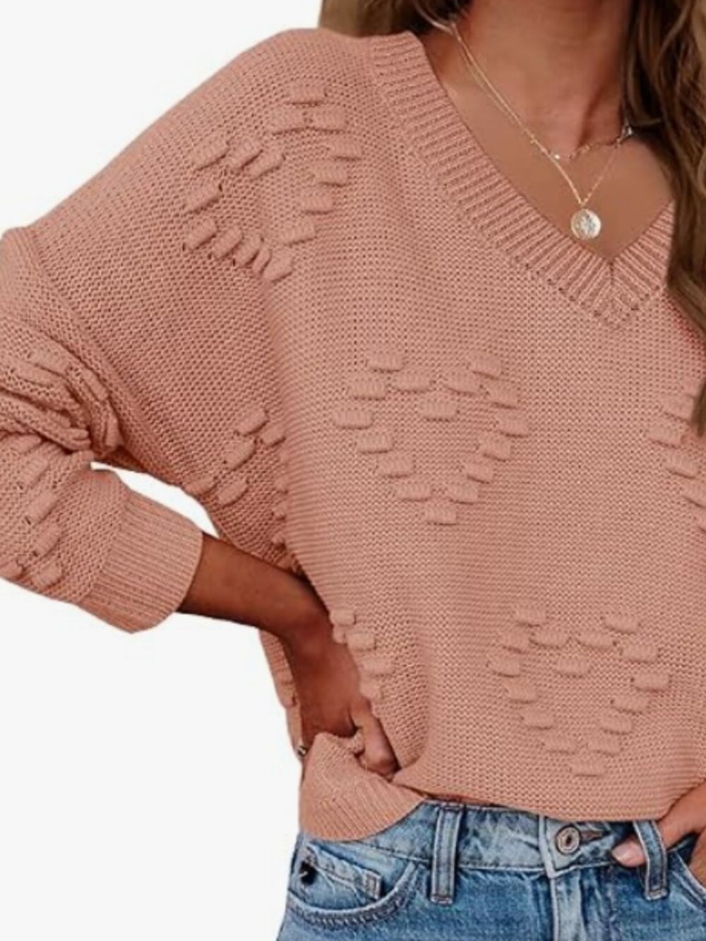 Light Pink Sweater with Hearts